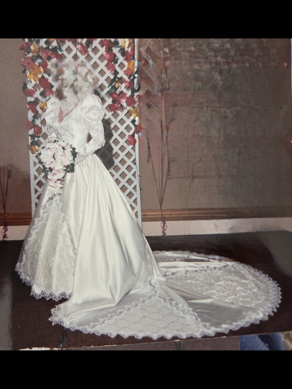 Elegant Ivory Long-Sleeve Wedding Gown with Cathedral Train
